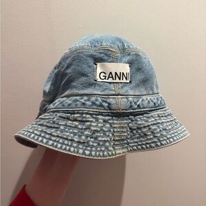 Ganni Blue Denim Hat